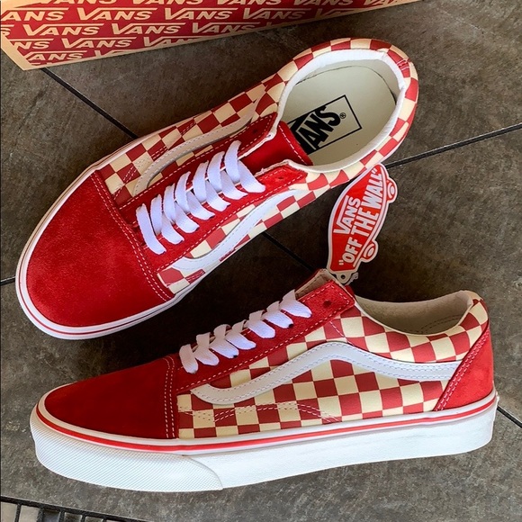 VANS OLD SKOOL PRIMARY CHECK Rng Red/White WMNS - Picture 2 of 16